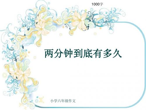 小学六年级作文《两分钟到底有多久》1000字