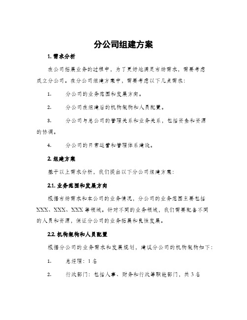 分公司组建方案