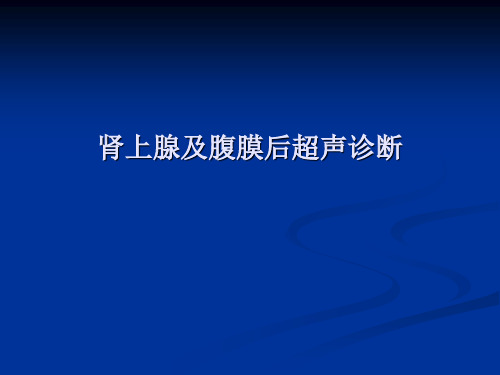 超声诊断学课件：肾上腺及腹膜后超声诊断