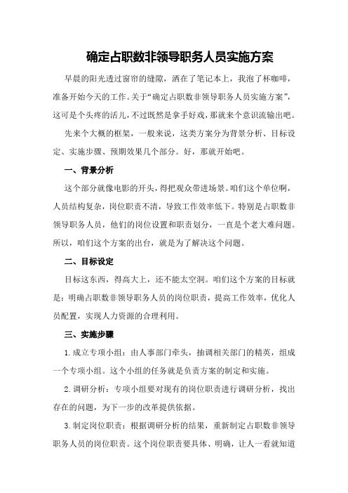 确定占职数非领导职务人员实施方案