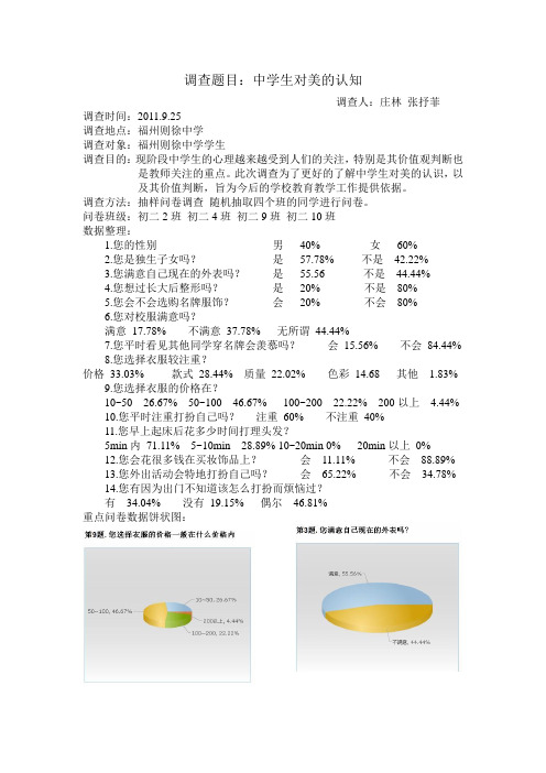 调查报告——中学生的美