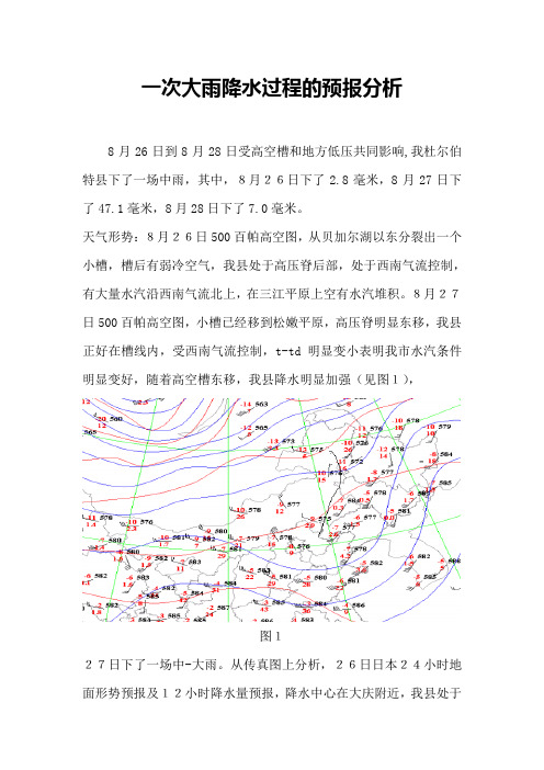 一次中雨降水过程小结