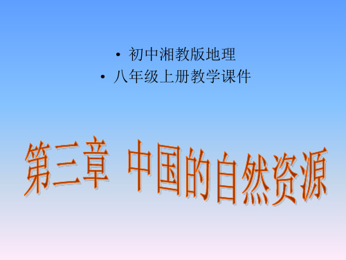 湘教版地理八年级上册课件-3.1 自然资源概况