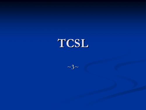 TCSL 第二章