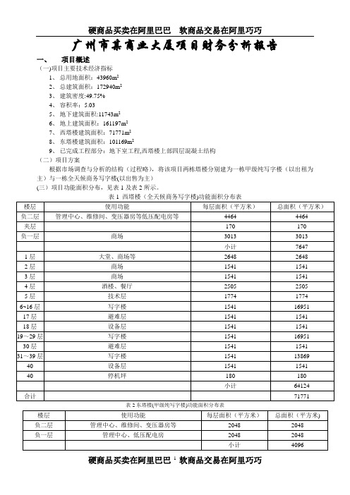 财务分析-某商业大厦房地产项目财务评价