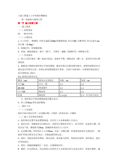 土建工程施工工序详细步骤解说