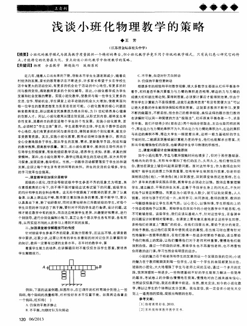 浅谈小班化物理教学的策略