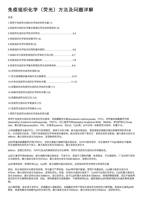 免疫组织化学（荧光）方法及问题详解