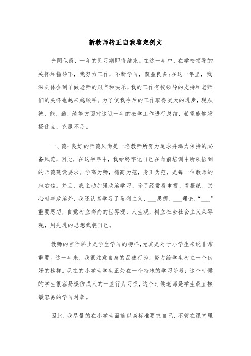 新教师转正自我鉴定例文（五篇）