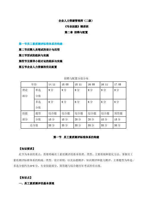 员工素质测评标准体系的构建(一)