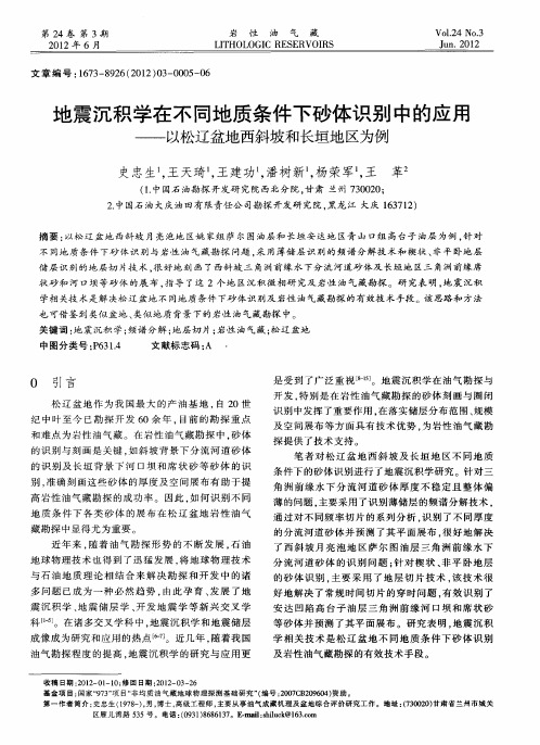 地震沉积学在不同地质条件下砂体识别中的应用——以松辽盆地西斜坡和长垣地区为例