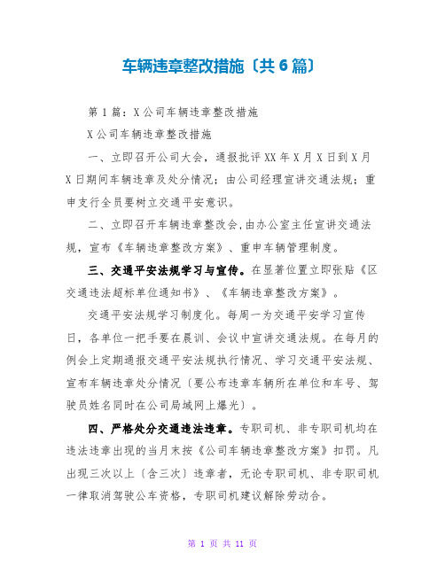 车辆违章整改措施(共6篇)