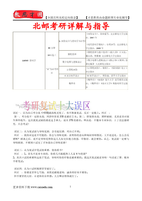 2016年北京邮电大学密码学考研、复试真题,考研笔记,复试流程,考研大纲,考研经验