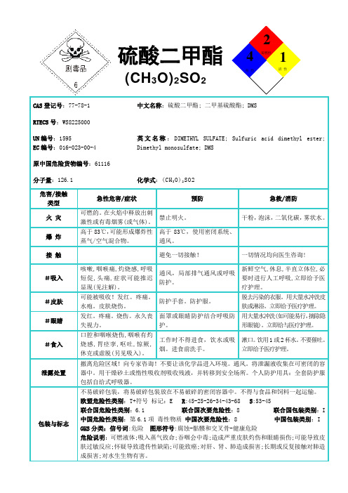 国际化学品安全卡-硫酸二甲酯