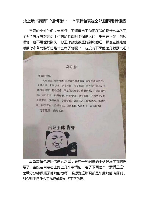 史上最“简洁”的辞职信：一个表情包表达全部,图四毛骨悚然