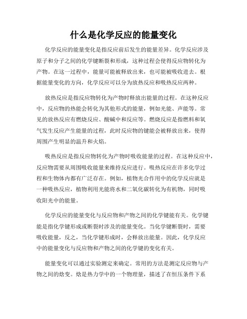 什么是化学反应的能量变化