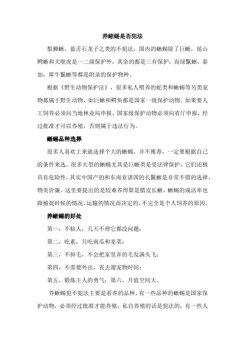 养蜥蜴的注意事项