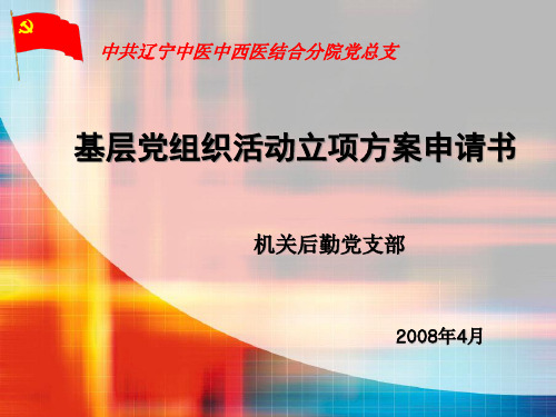 基层党组织活动立项方案申请书