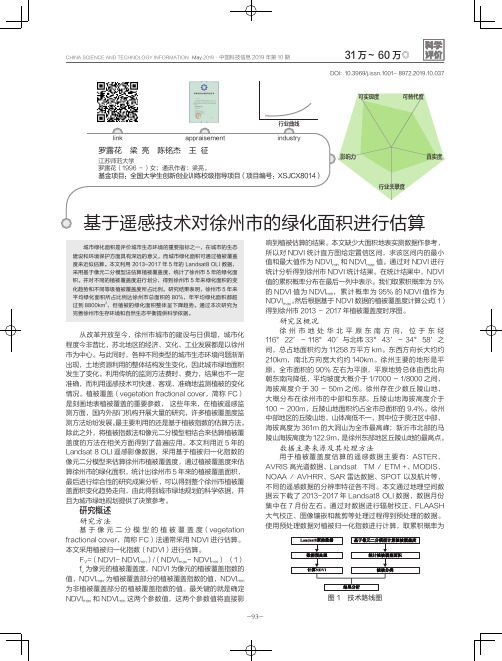 基于遥感技术对徐州市的绿化面积进行估算