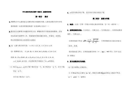 届艺术生高三数学一轮复习 基础知识归纳 高中全部 