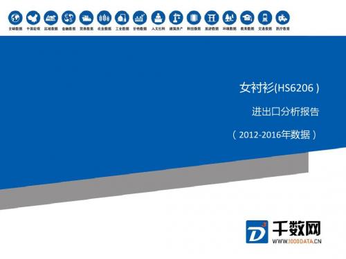 2012-2016年 女衬衫(HS6206 )进出口分析报告