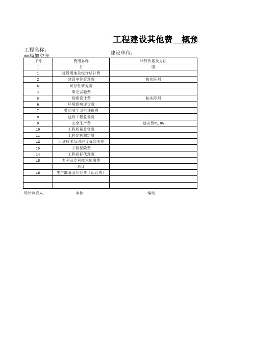 案例1架空光缆工程概预算表