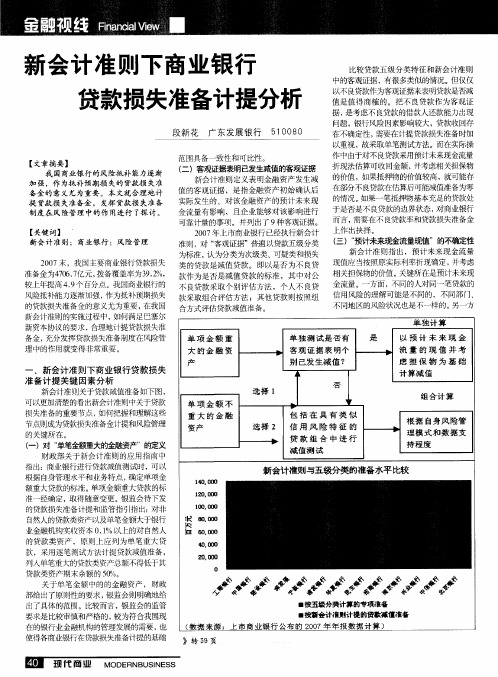 新会计准则下商业银行贷款损失准备计提分析