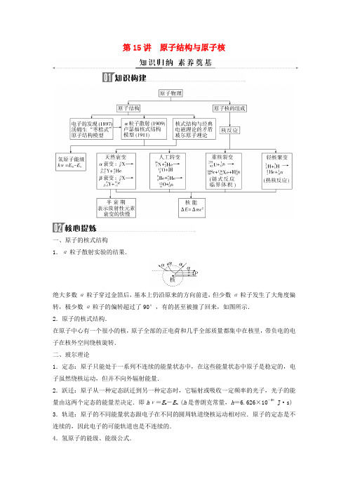 2024届高考物理二轮专题复习与测试第一部分专题五热学光学原子物理第15讲原子结构与原子核命题点一原