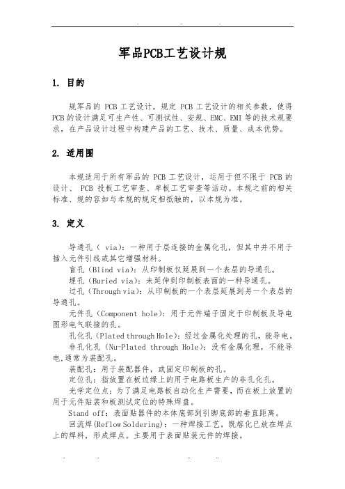 军工优质PCB工艺的设计规范标准