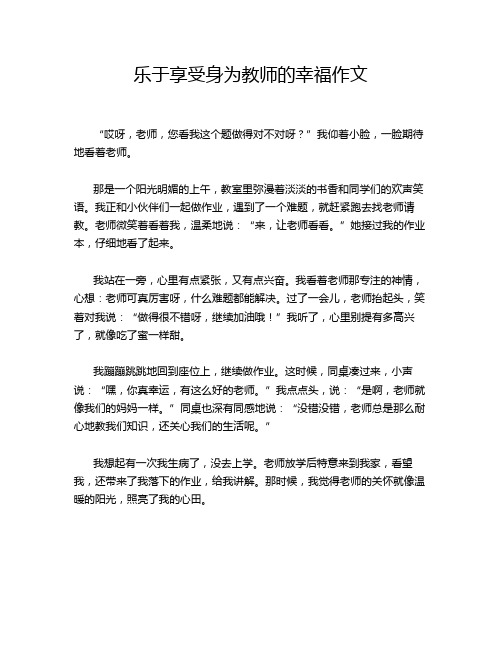 乐于享受身为教师的幸福作文