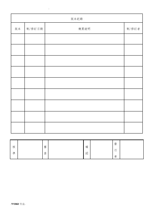 SPC管制程序文件