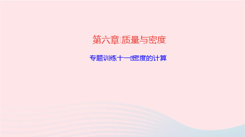 物理八年级上册第六章质量与密度专题训练十一密度的计算课件 新人教版