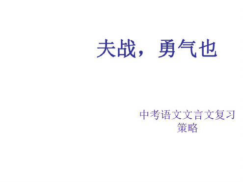 中考语文文言文复习策略--上海教育版