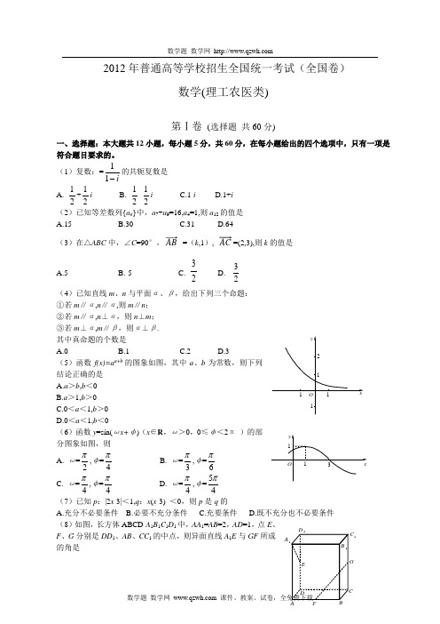 2012年福建省高考试题(数学理)(名师指导)