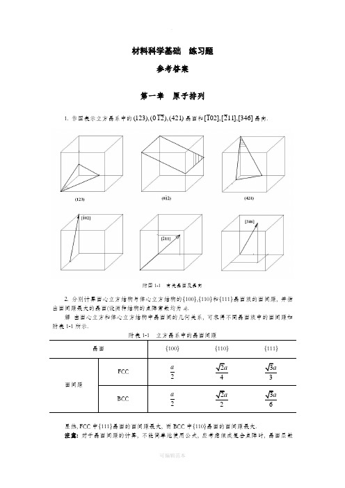 材料科学基础-作业参考答案