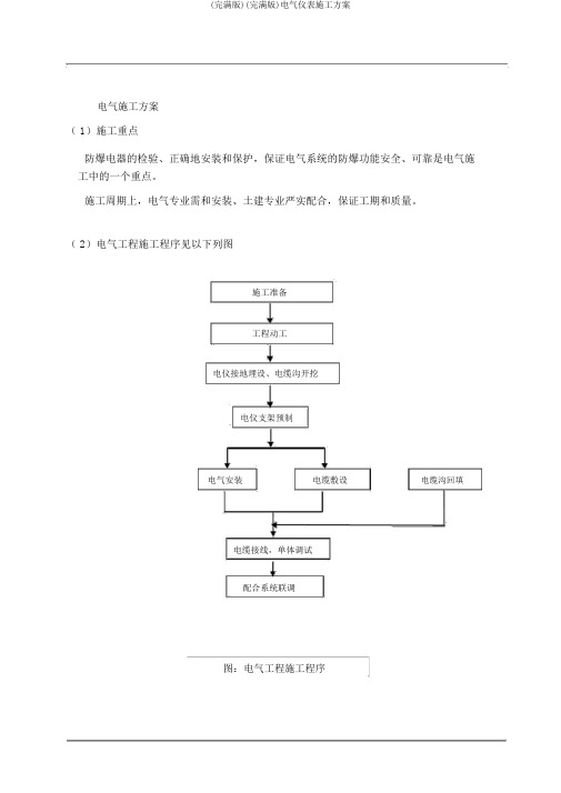 (完整版)(完整版)电气仪表施工方案