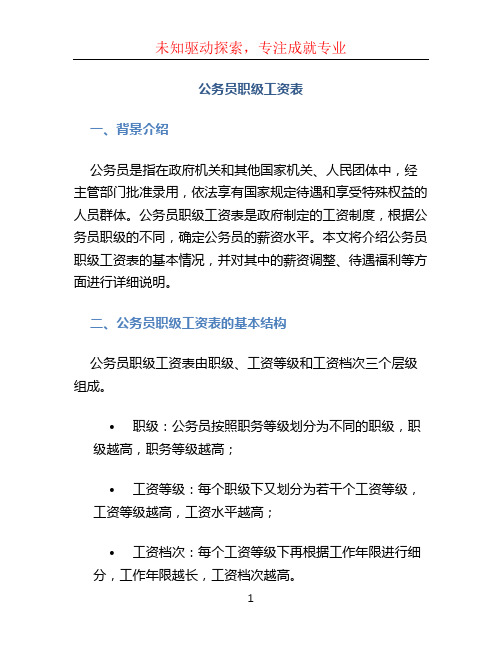 公务员职级工资表(1)