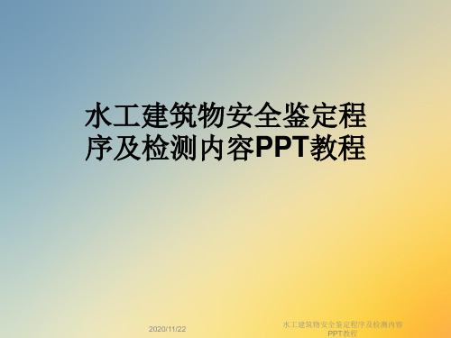 水工建筑物安全鉴定程序及检测内容PPT教程