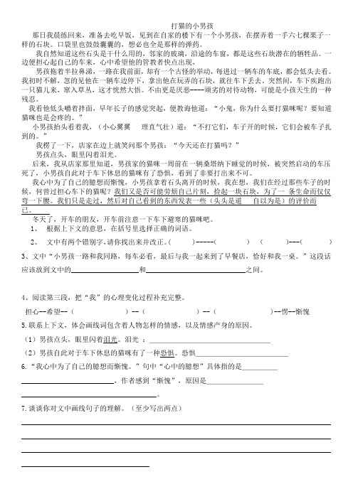 打猫的小男孩
