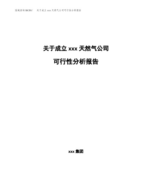 关于成立xxx天然气公司可行性分析报告