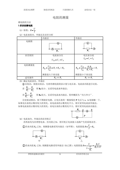 电阻的测量总结