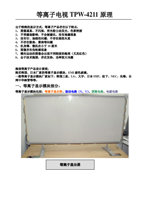 TPW4211等离子电视技术资料