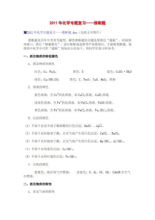 2011年化学专题复习