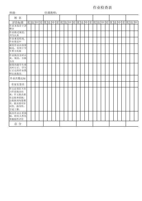 作业检查表