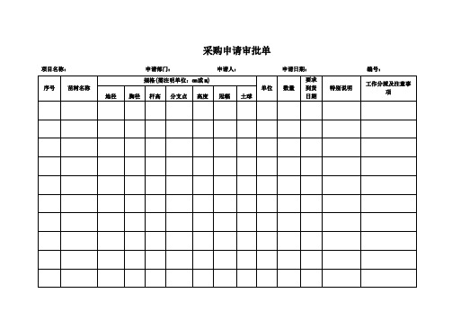 采购申请审批单