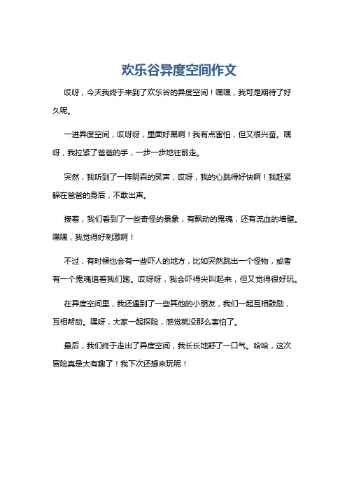 欢乐谷异度空间作文