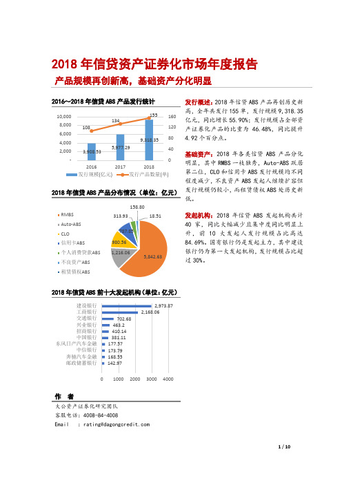 行业研究报告：2018年信贷资产证券化市场年度报告