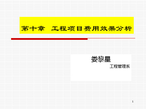 第十章工程项目费用效果分析