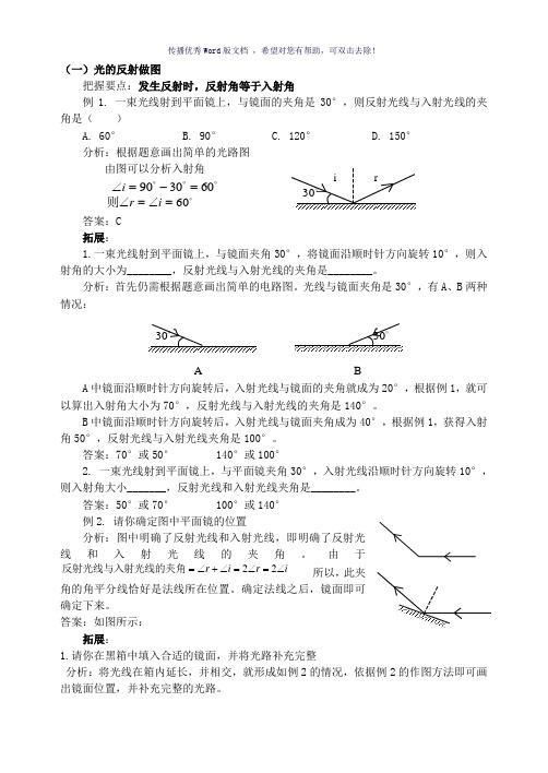 初中物理光学作图题练习Word版