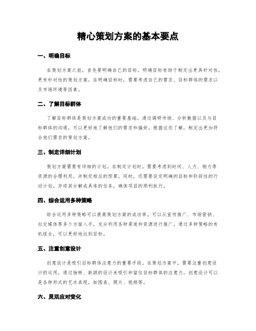 精心策划方案的基本要点